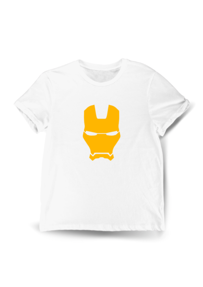 Polera Silueta Casco Iron Man Blanca