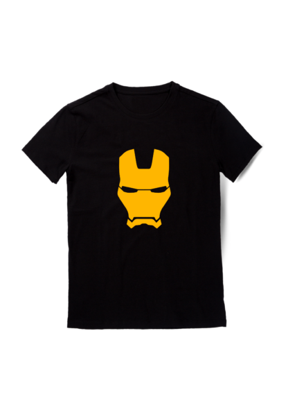 Polera Silueta Casco Iron Man Negra