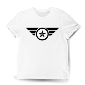 Polera Emblema Capitán América Blanca