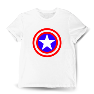 Polera Escudo Capitán América Blanca