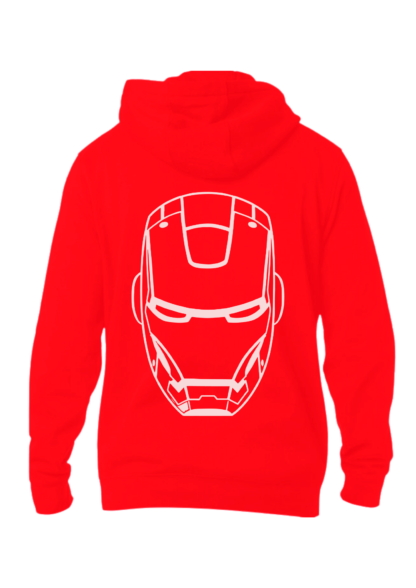 Polerón Casco y corazón de Iron Man Rojo Detrás