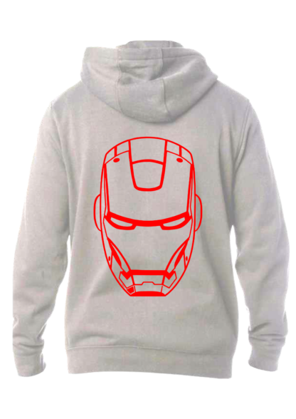 Polerón Casco y corazón de Iron Man Blanco Detrás